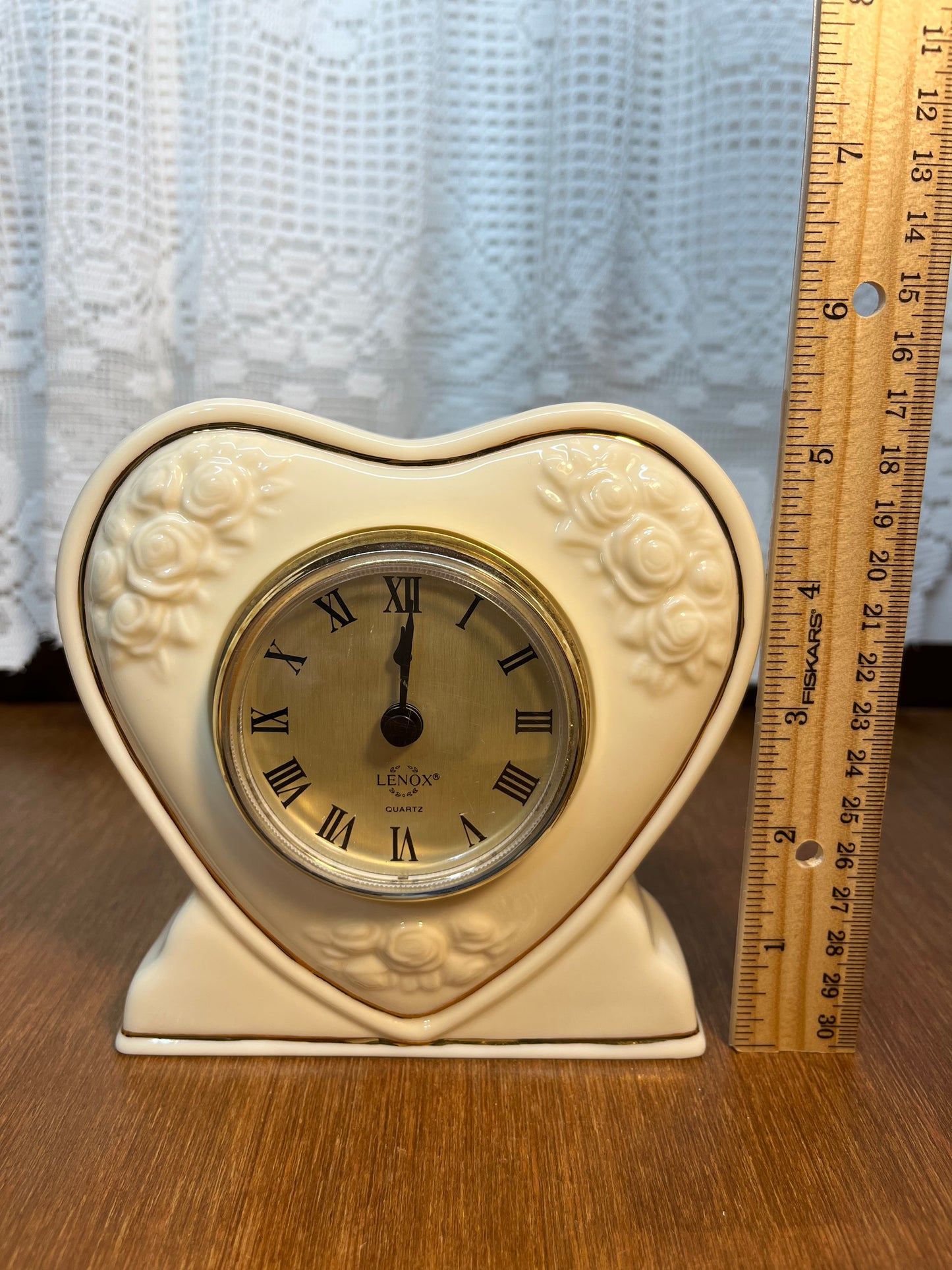 Vintage Heart Shaped Lenox Mantel Clock