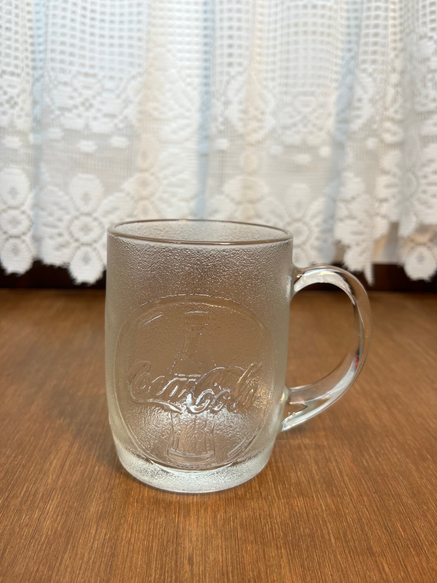 Vintage Frosted Coca Cola Glass Mug