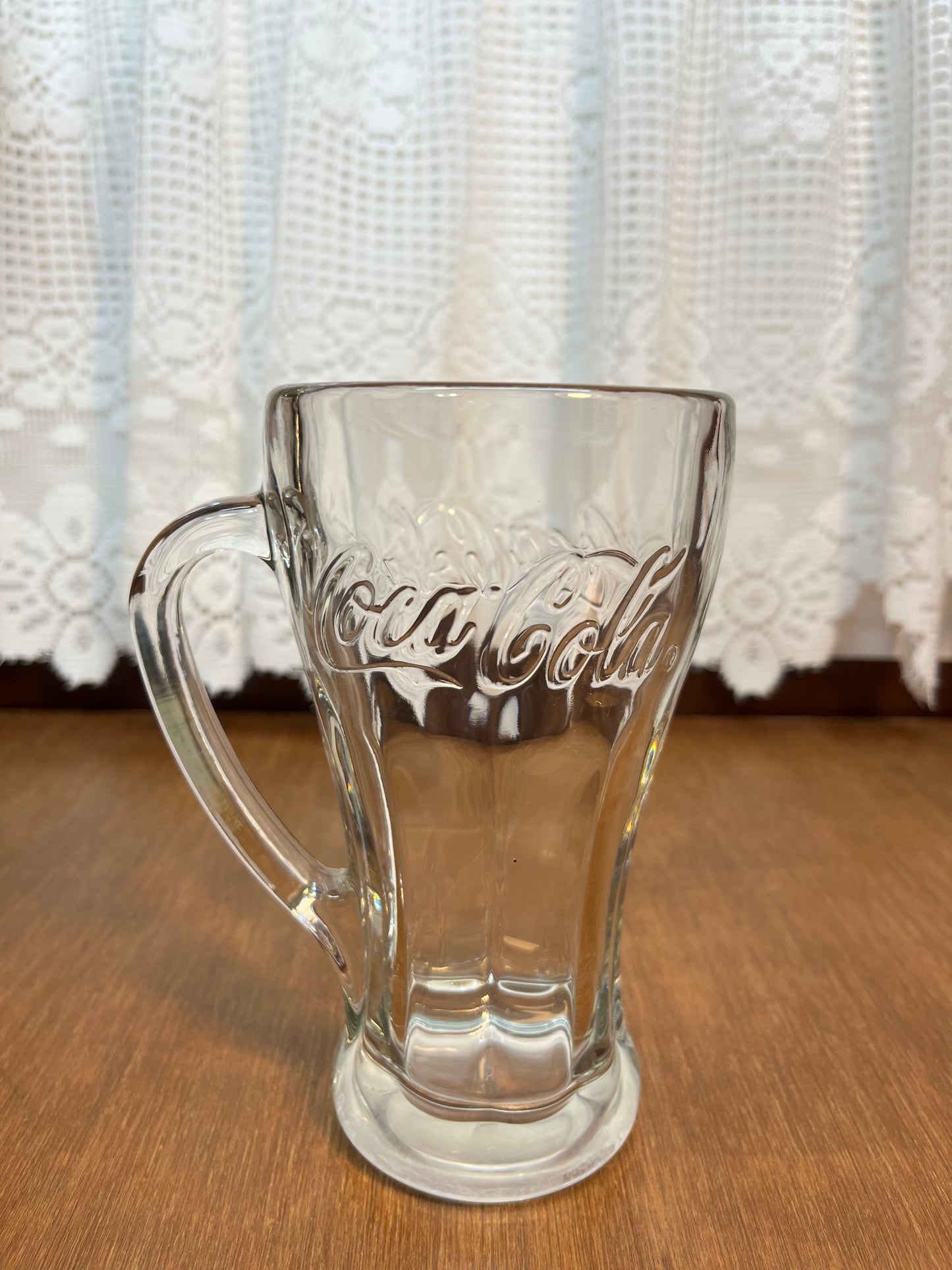 Vintage Clear Coca Cola Collectible Glass Mug