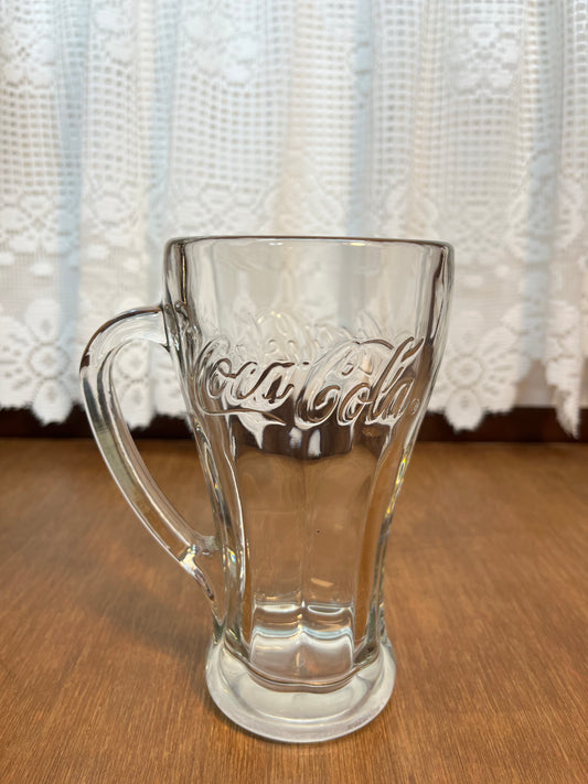 Vintage Clear Coca Cola Collectible Glass Mug