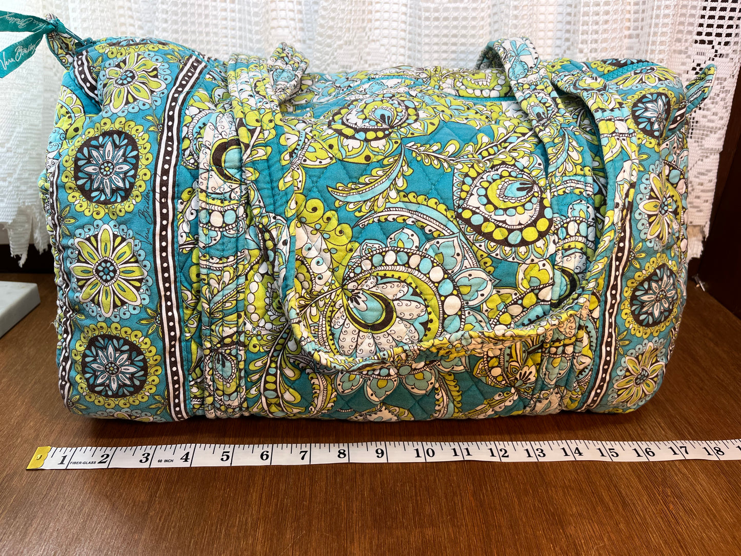 Green & Blue Pattern Vera Bradley Duffle Bag