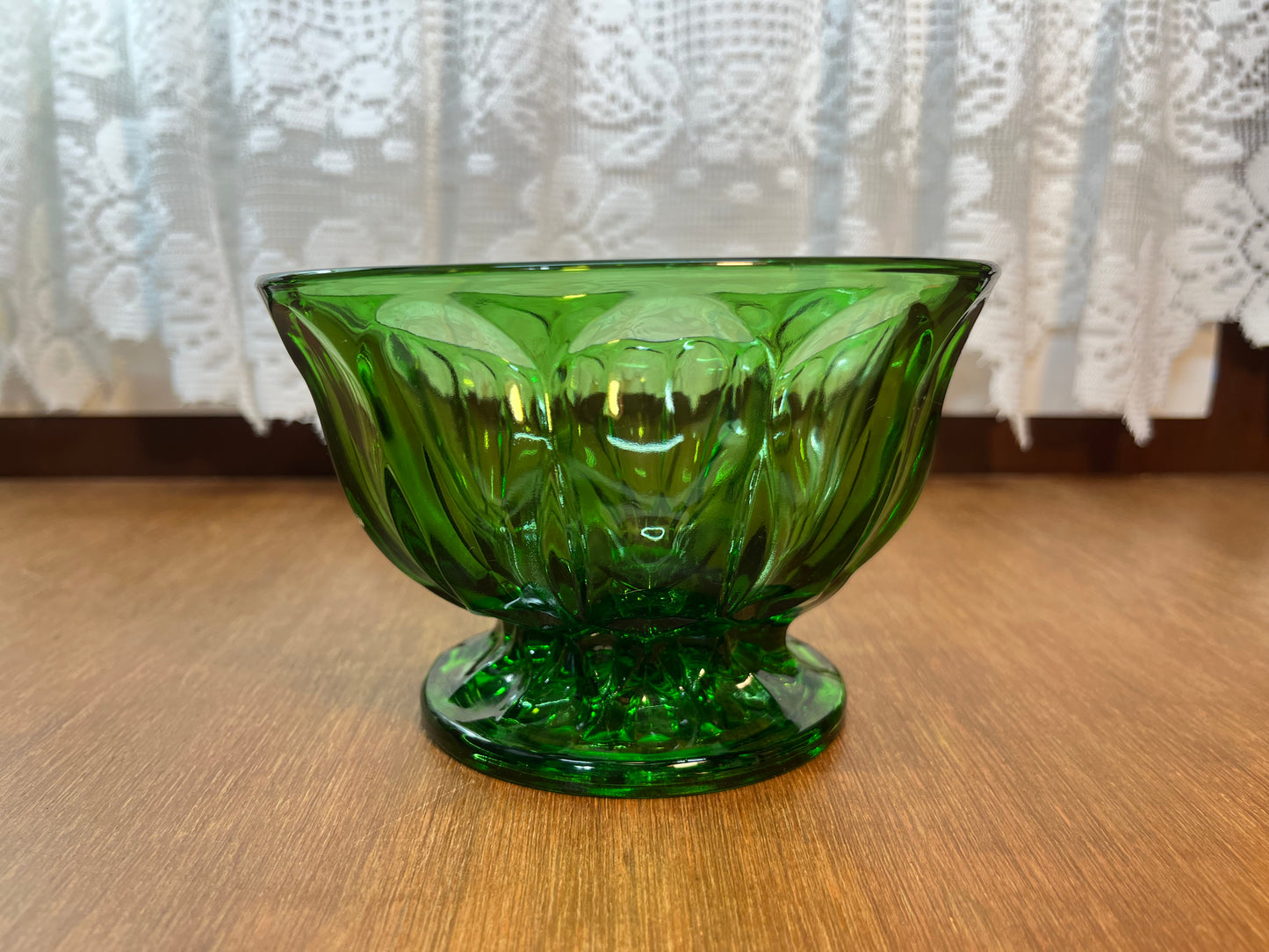 Vintage Emerald Green Pedestal Dish