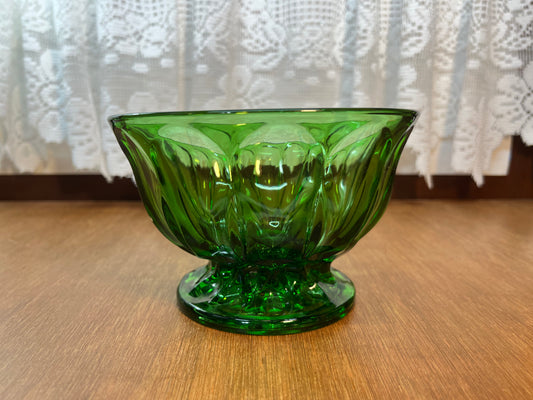 Vintage Emerald Green Pedestal Dish