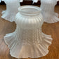 Three Frosted Ruffled Glass Shades