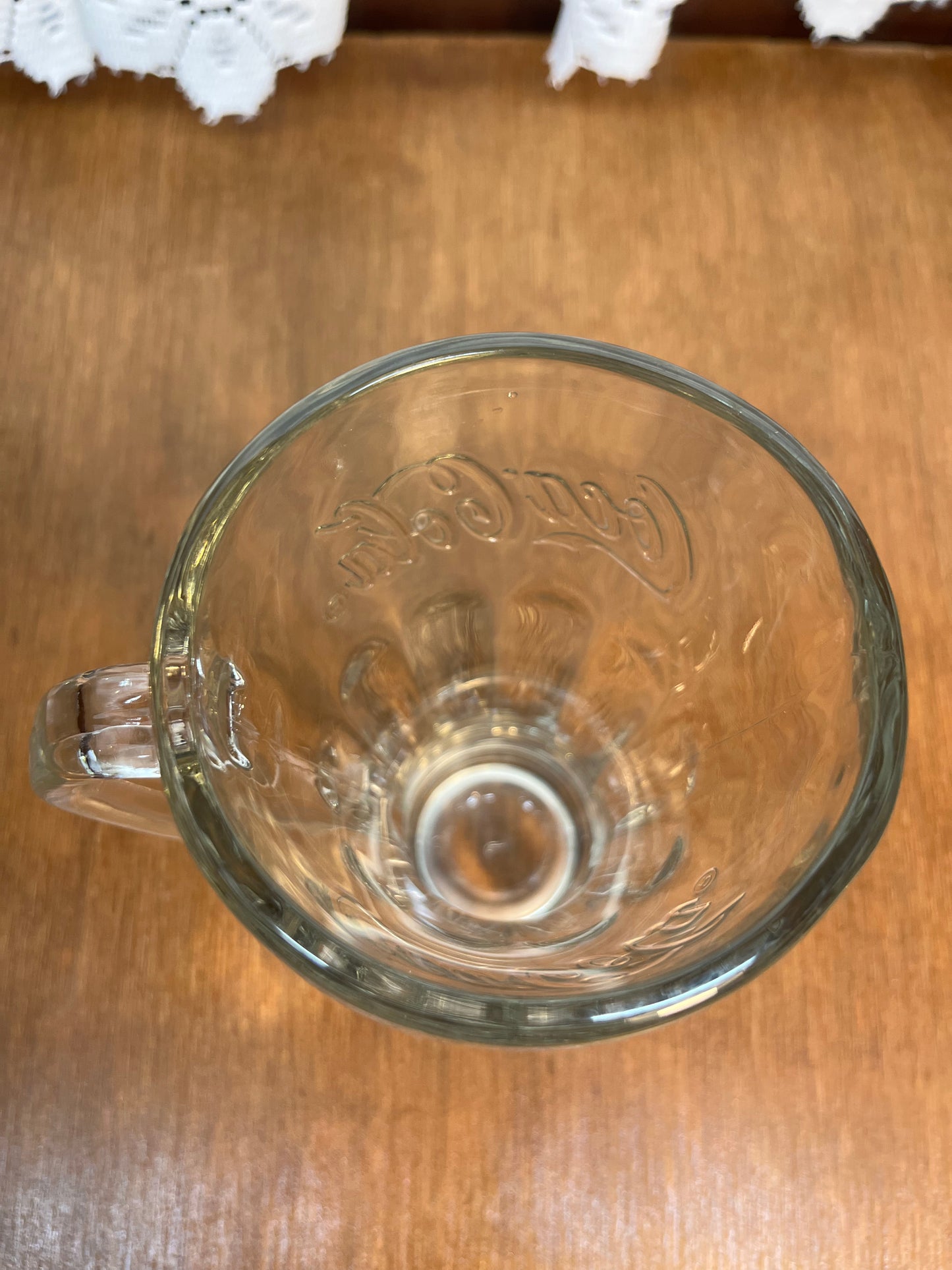 Vintage Clear Coca Cola Collectible Glass Mug