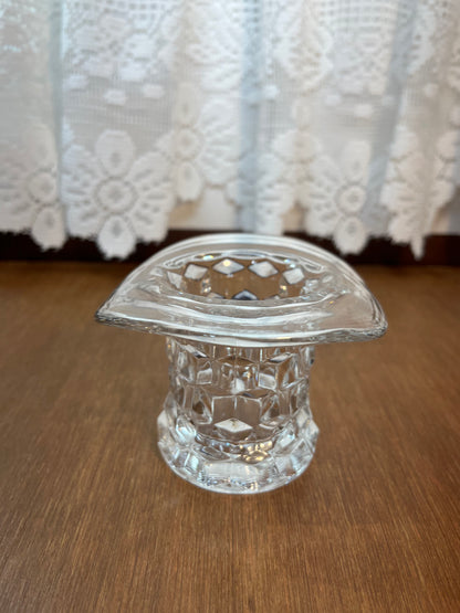 Vintage Clear Diamond Pattern Art Glass Hat