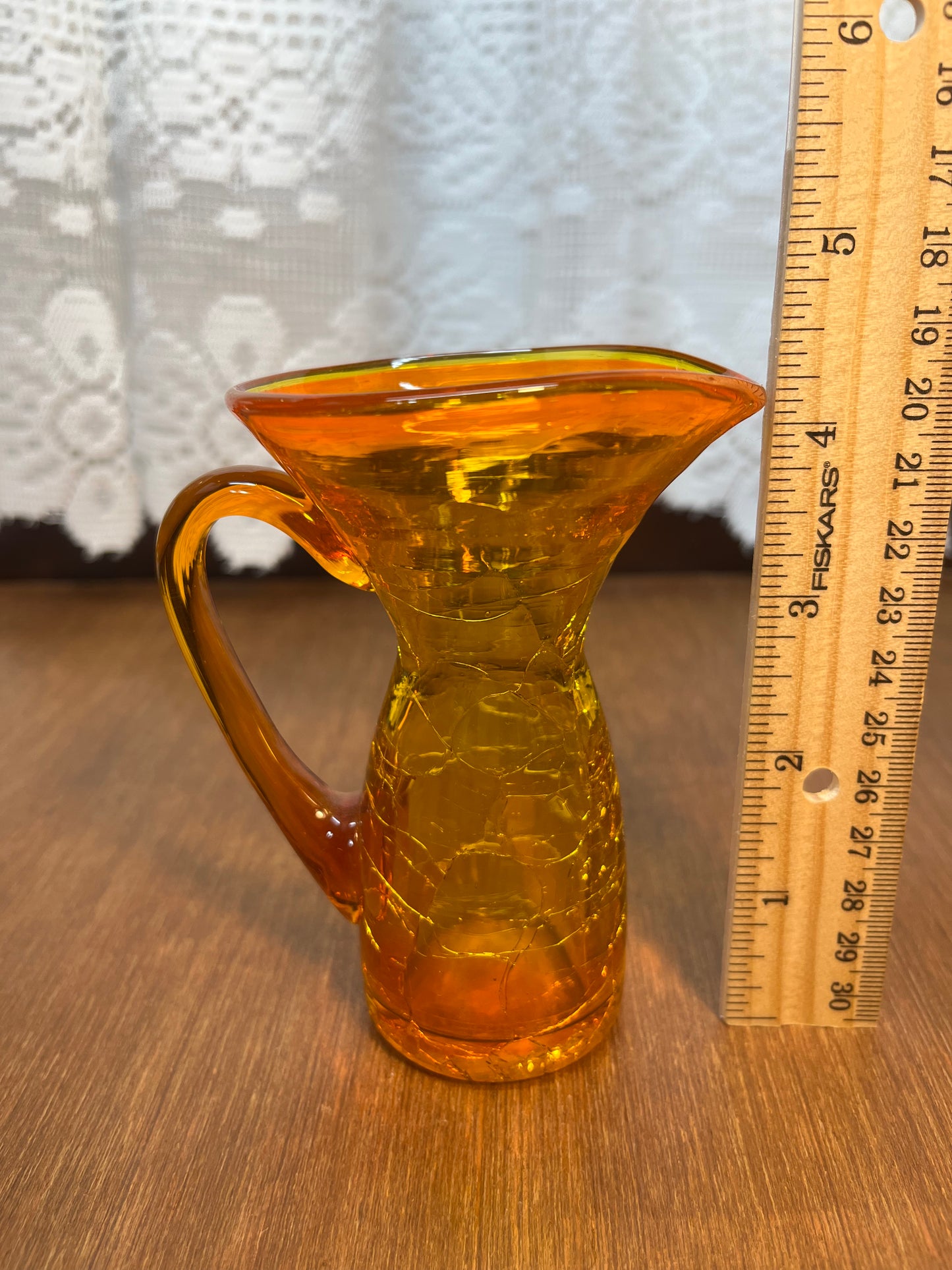 Vintage Miniature Amberina Crackled Pitcher’s