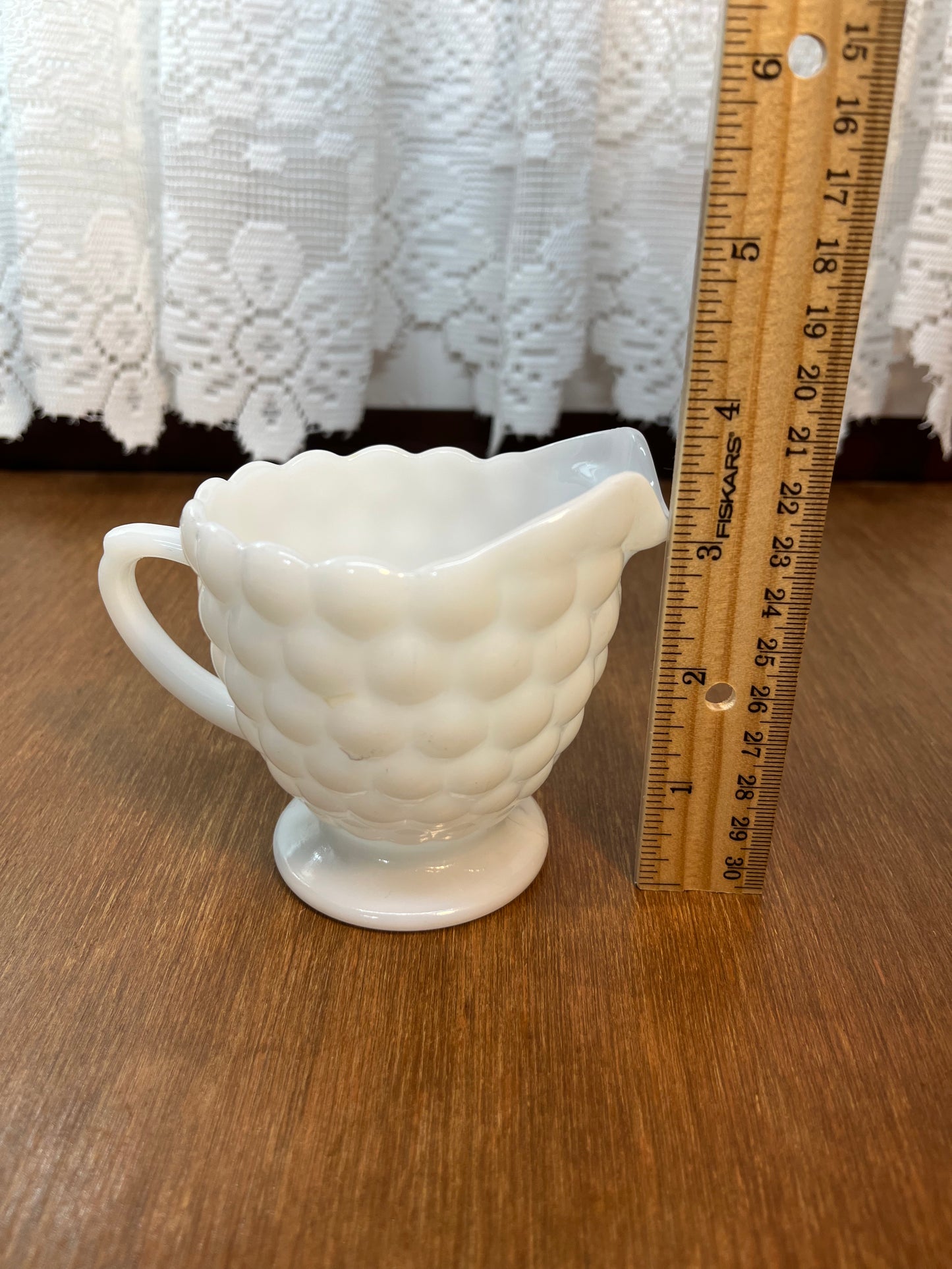 Bubble Milk Glass Anchor Hocking Creamer