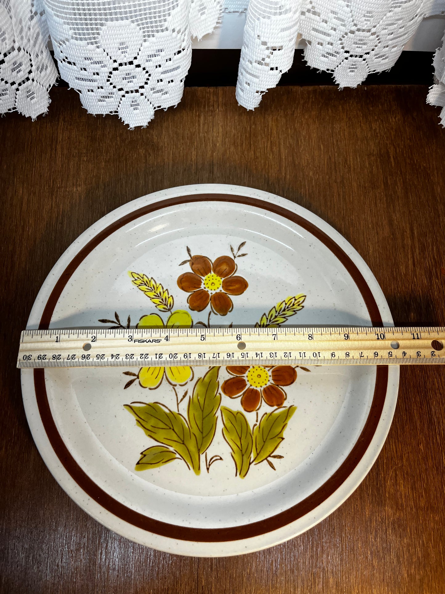 Autumn Collection Stoneware Wheat Flower Plate