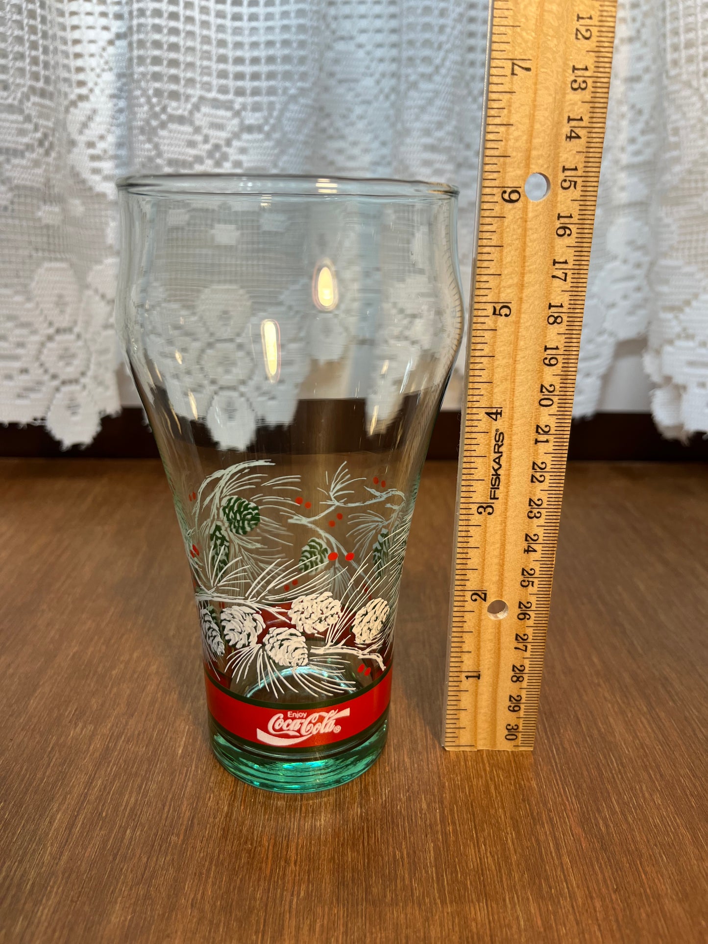 Vintage Christmas Holiday Coca Cola Glass