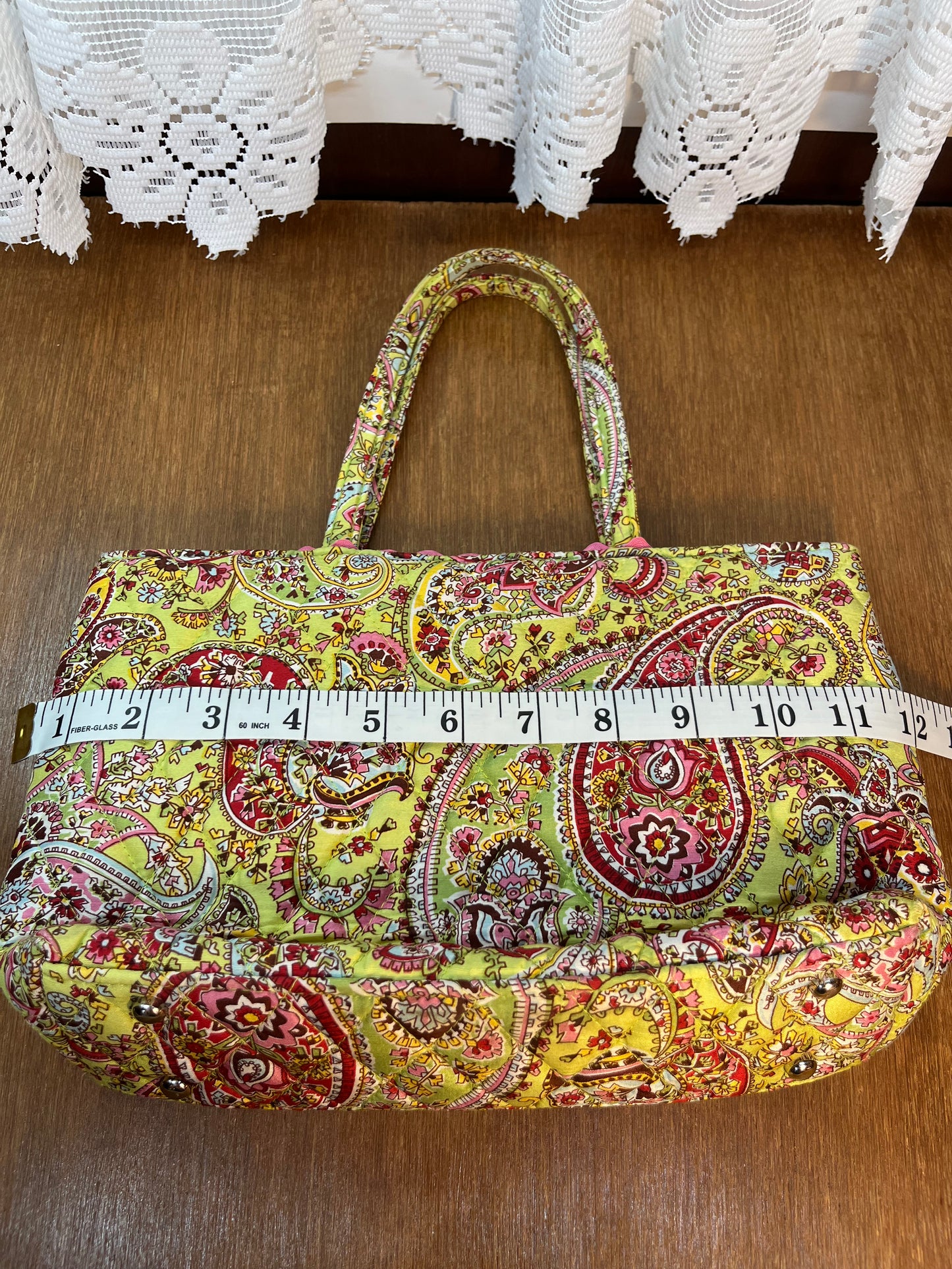 Pink & Green Paisley Floral Pattern Vera Bradley Hand Bag