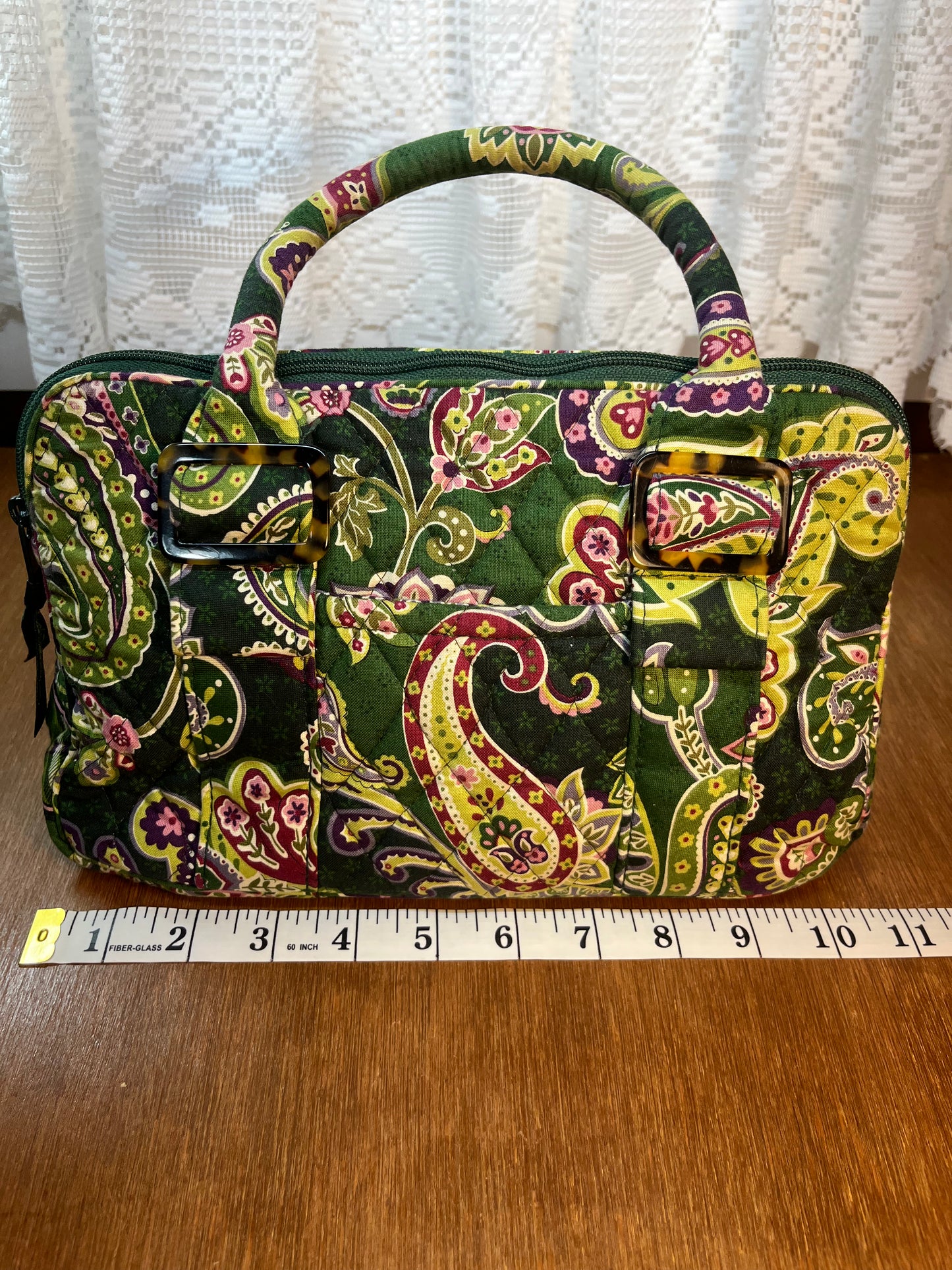 Green Paisley Floral Pattern Vera Bradley Duffle Hang Bag