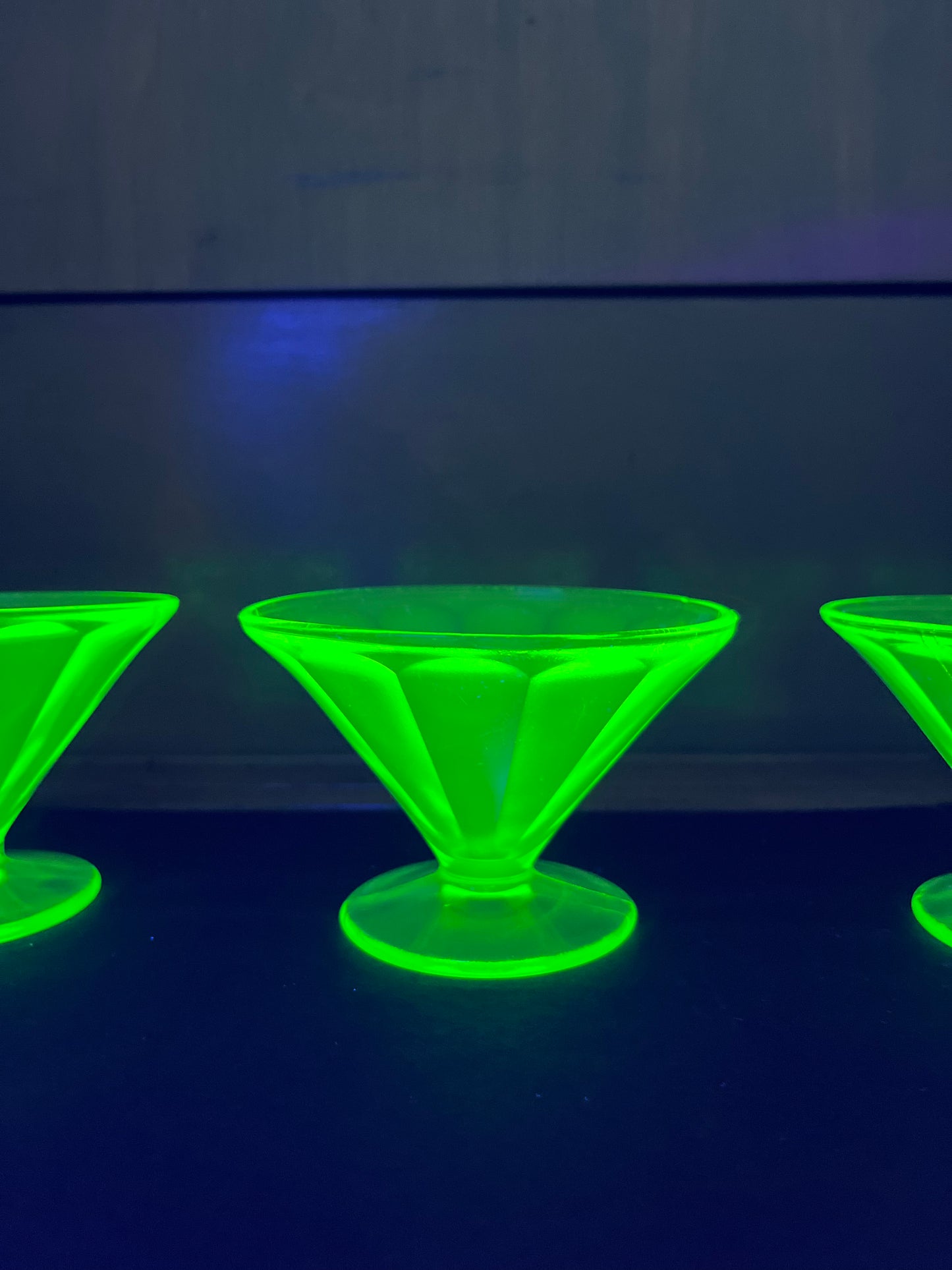 Vintage Uranium Federal Glass Dessert Cups