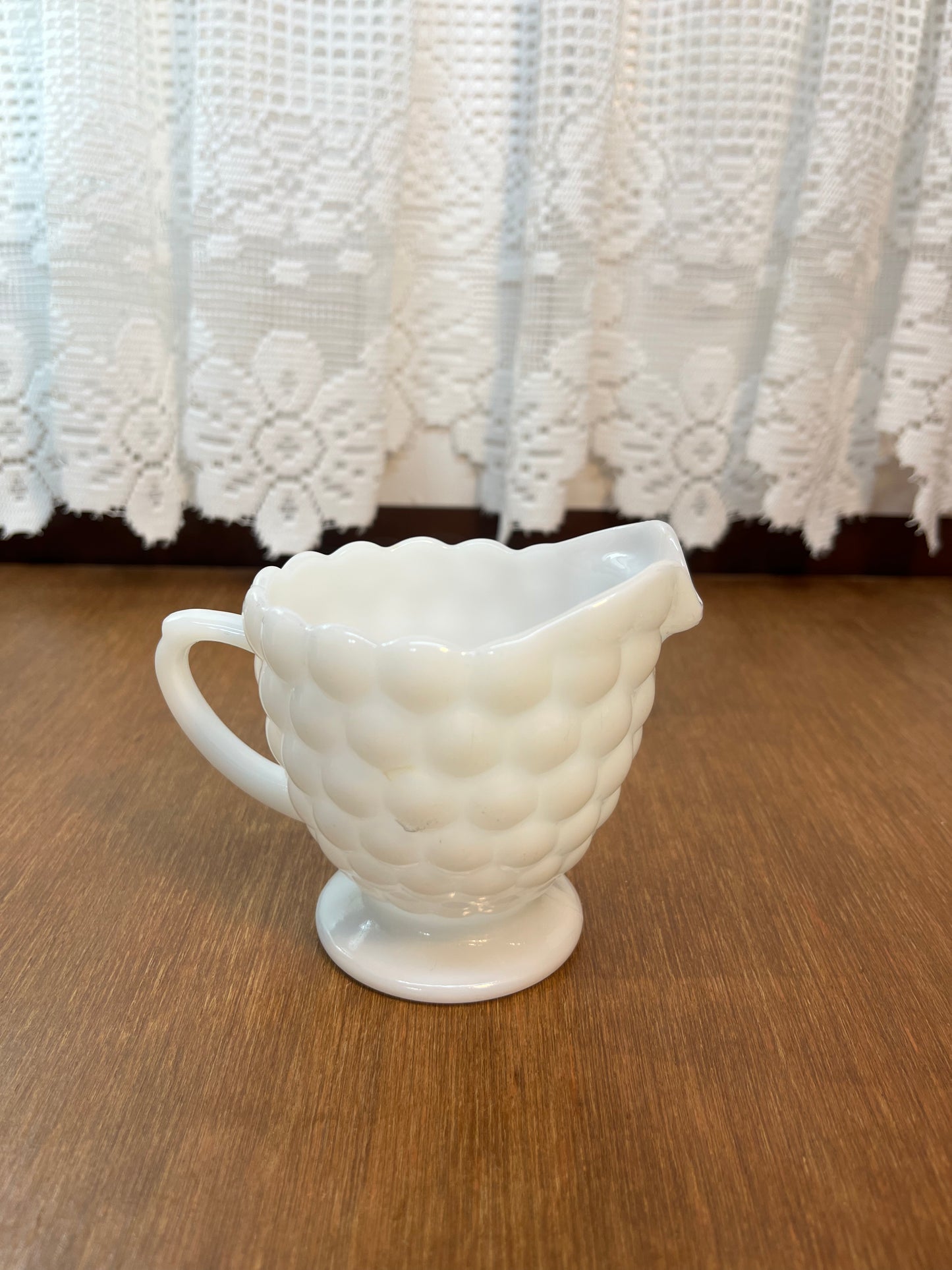 Bubble Milk Glass Anchor Hocking Creamer