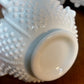 Vintage Milk Glass Fenton Hobnail Basket