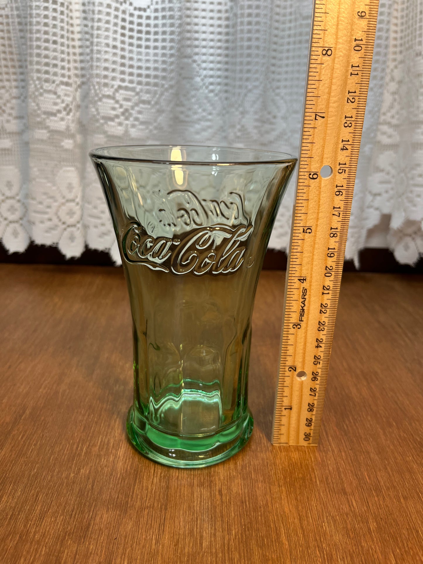 Vintage Green Fluted Top Libbey Coca Cola Glass