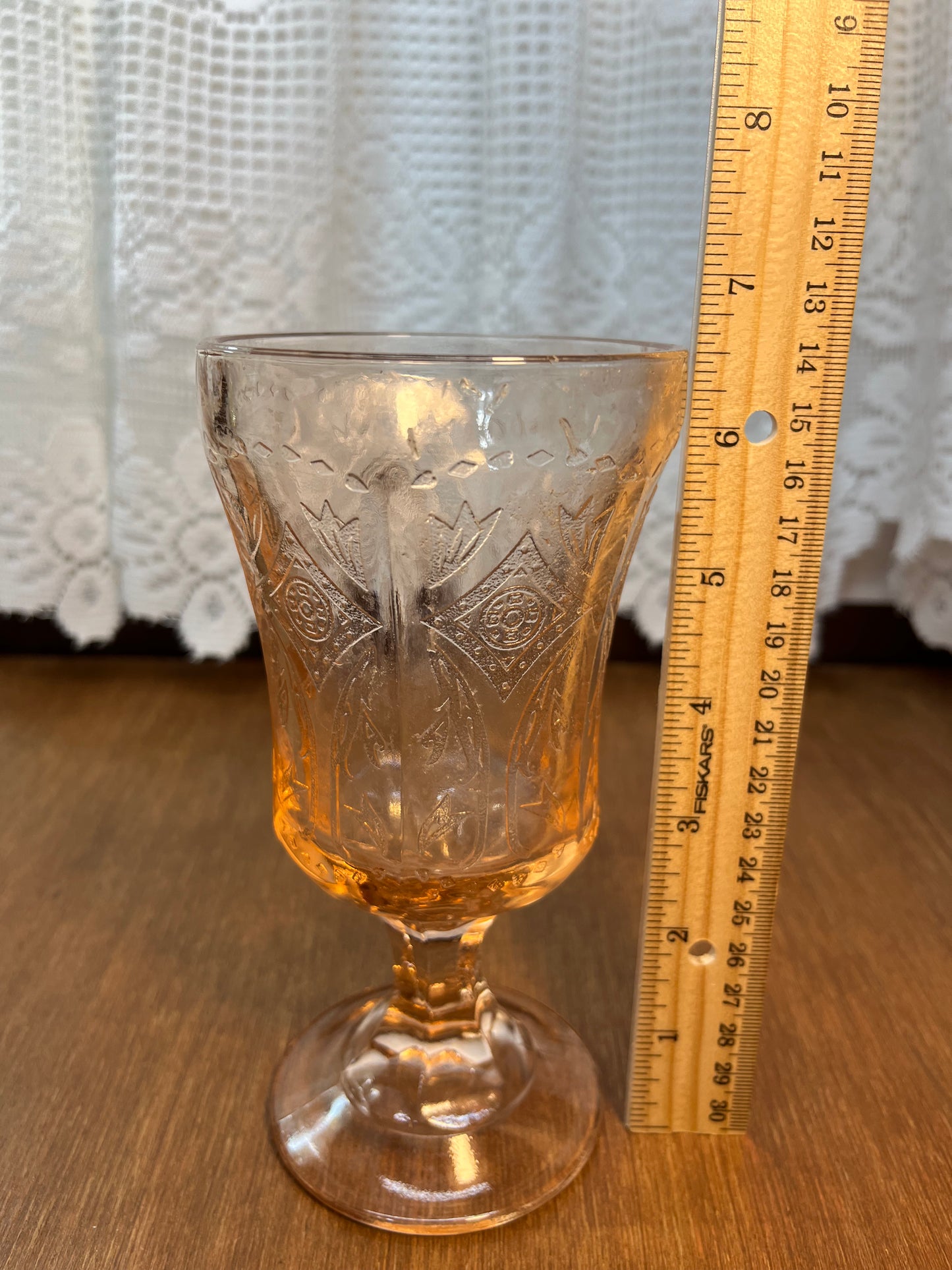 Vintage Pink Indiana Glass Water Goblet