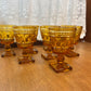 Eight Vintage Amber Indiana Glass Colony Park Lane Drinking Glasses