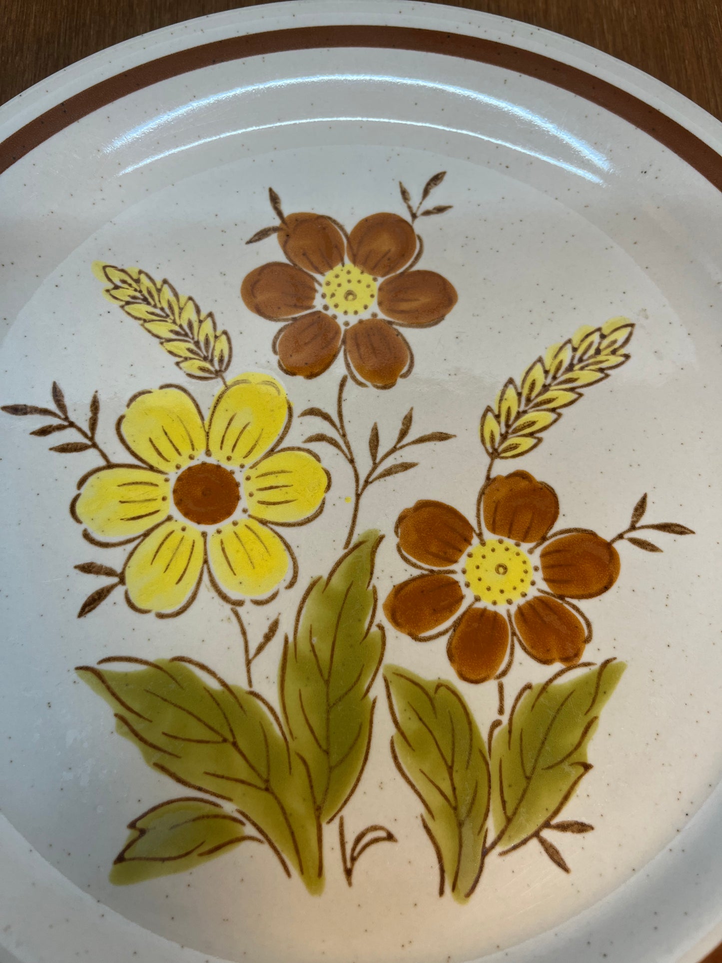 Autumn Collection Stoneware Wheat Flower Plate