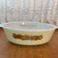 Vintage Milk Glass Fruit Harvest Anchor Hocking 1.5 QT Dish