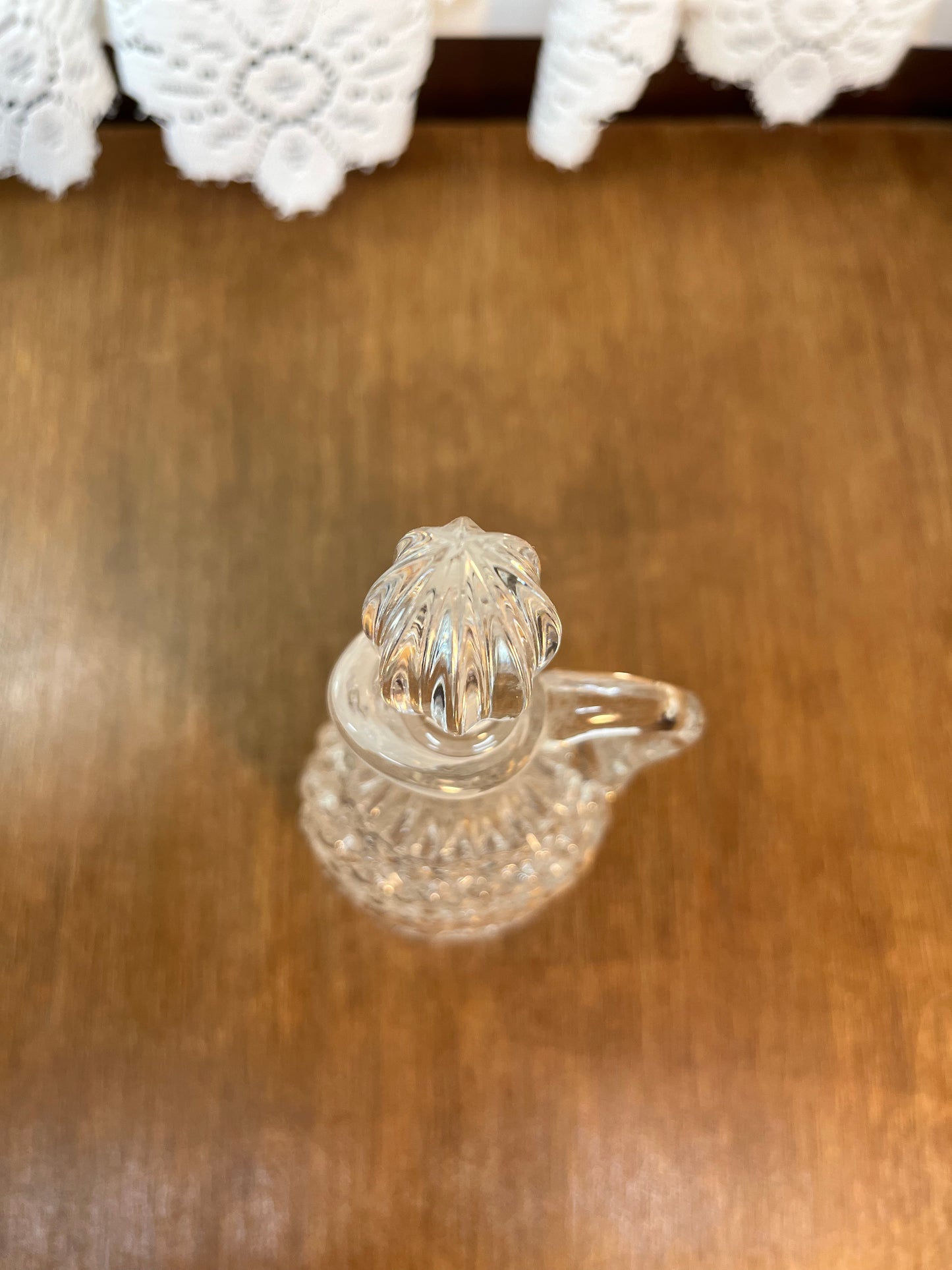 Vintage Clear Diamond Oil/Vinegar Cruet Bottle