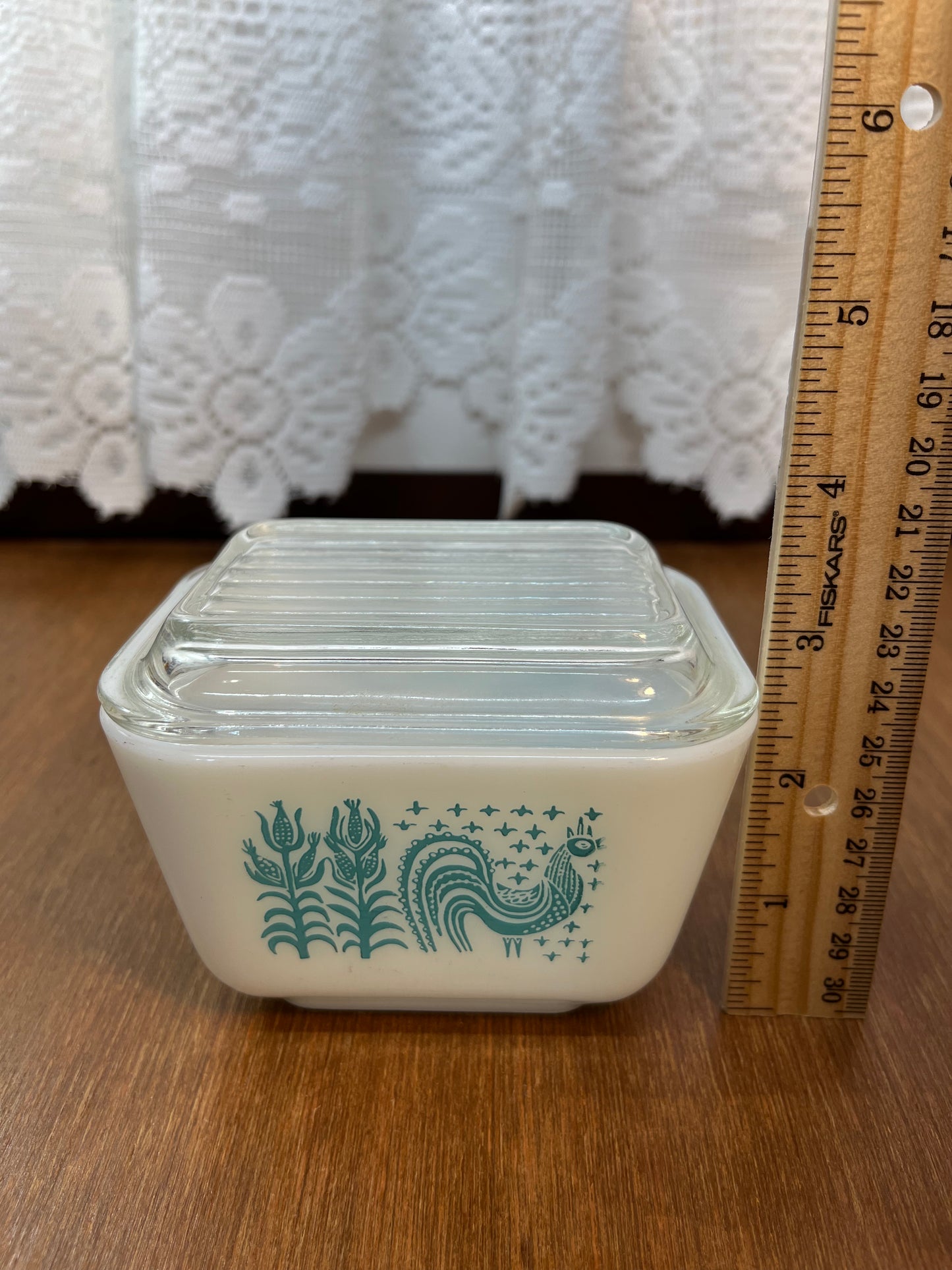 Vintage Turquoise Butter Print Pyrex Dish 501