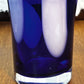 Art Glass Ruffle Top Cobalt Blue With White Spots Vase