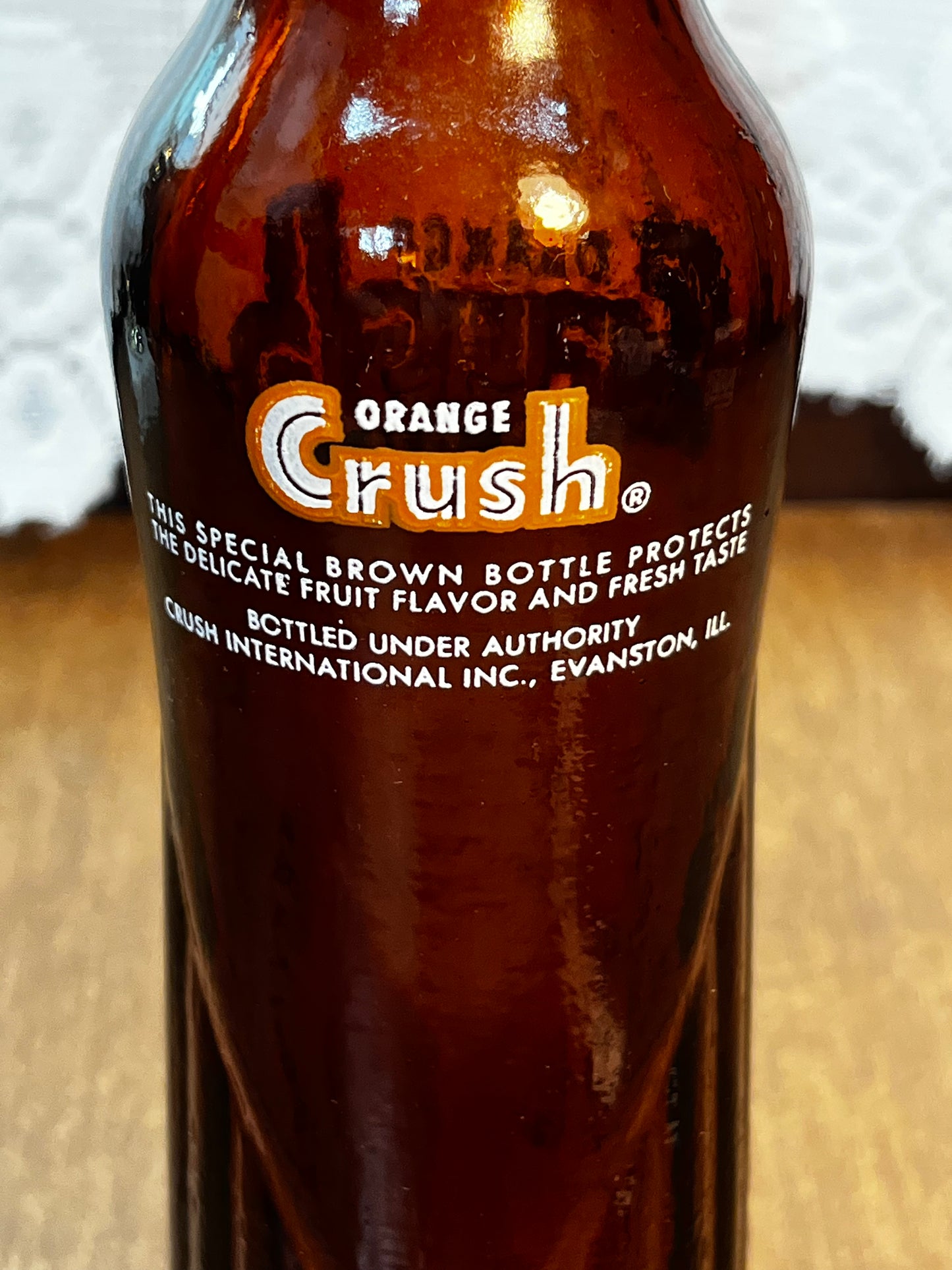 Vintage Orange Amber Crush Soda Bottle