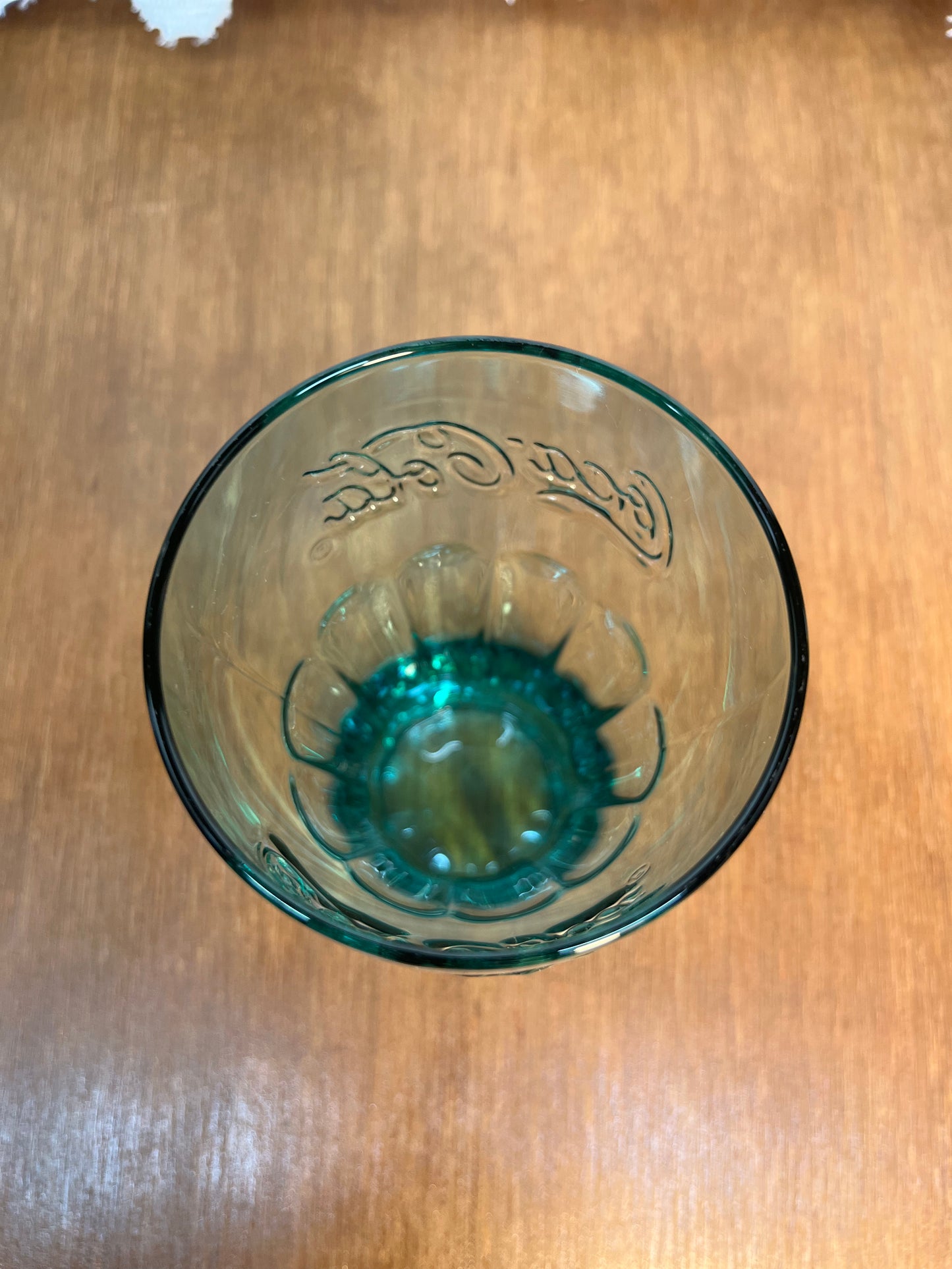 Vintage Teal Coca Cola Collectible Glass