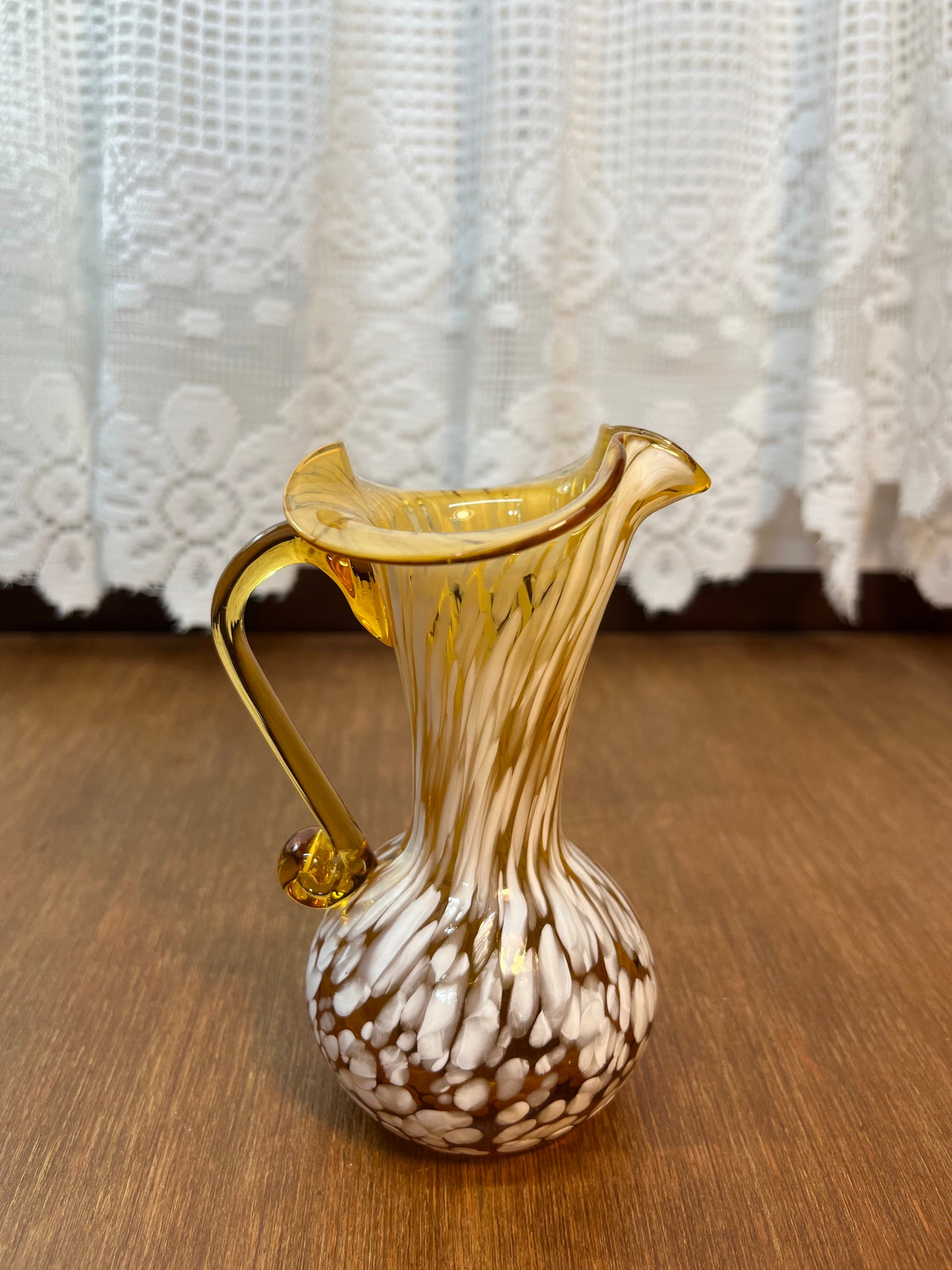 Vintage Art Glass Miniature Pitcher