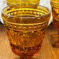 Eight Vintage Amber Indiana Glass Colony Park Lane Drinking Glasses