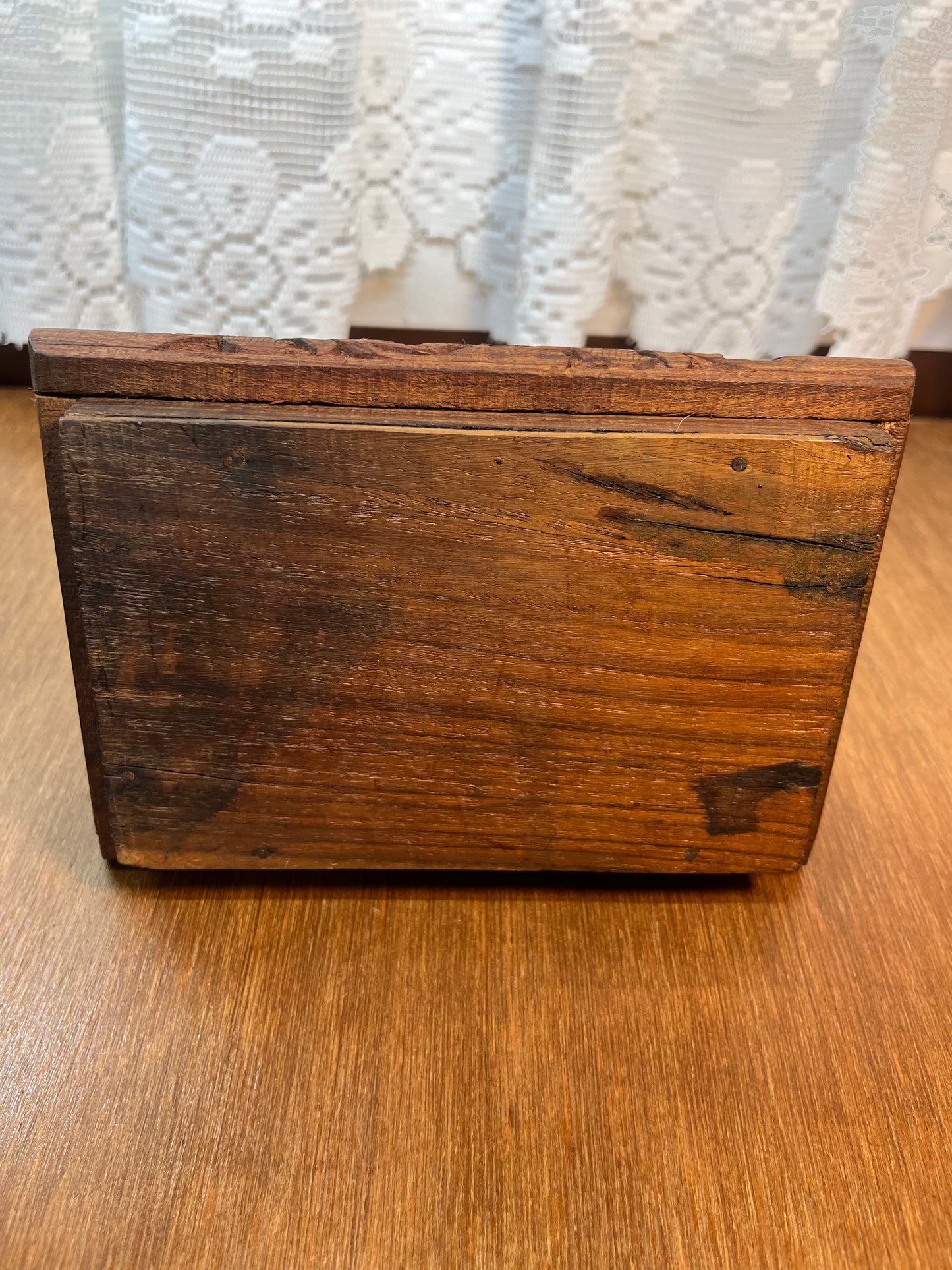 Vintage Hand Carved Wooden Floral Trinket Box