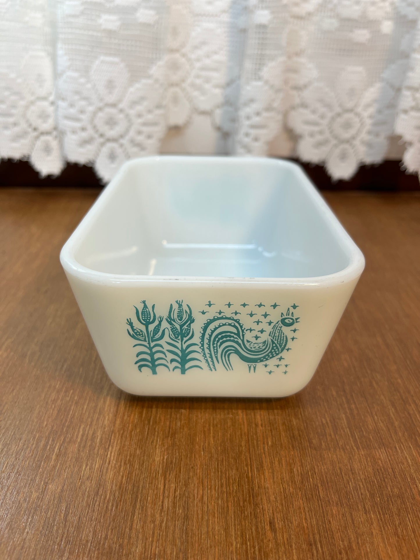 Vintage Turquoise Butter Print 0502 Pyrex Dish