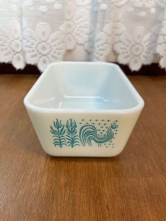 Vintage Turquoise Butter Print 0502 Pyrex Dish