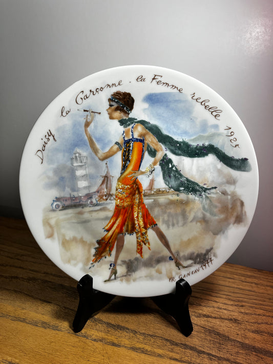 Vintage Collectible D Arceau-Limoges CU 601 Les Femmes Du Siecle 1925 Porcelain Plate