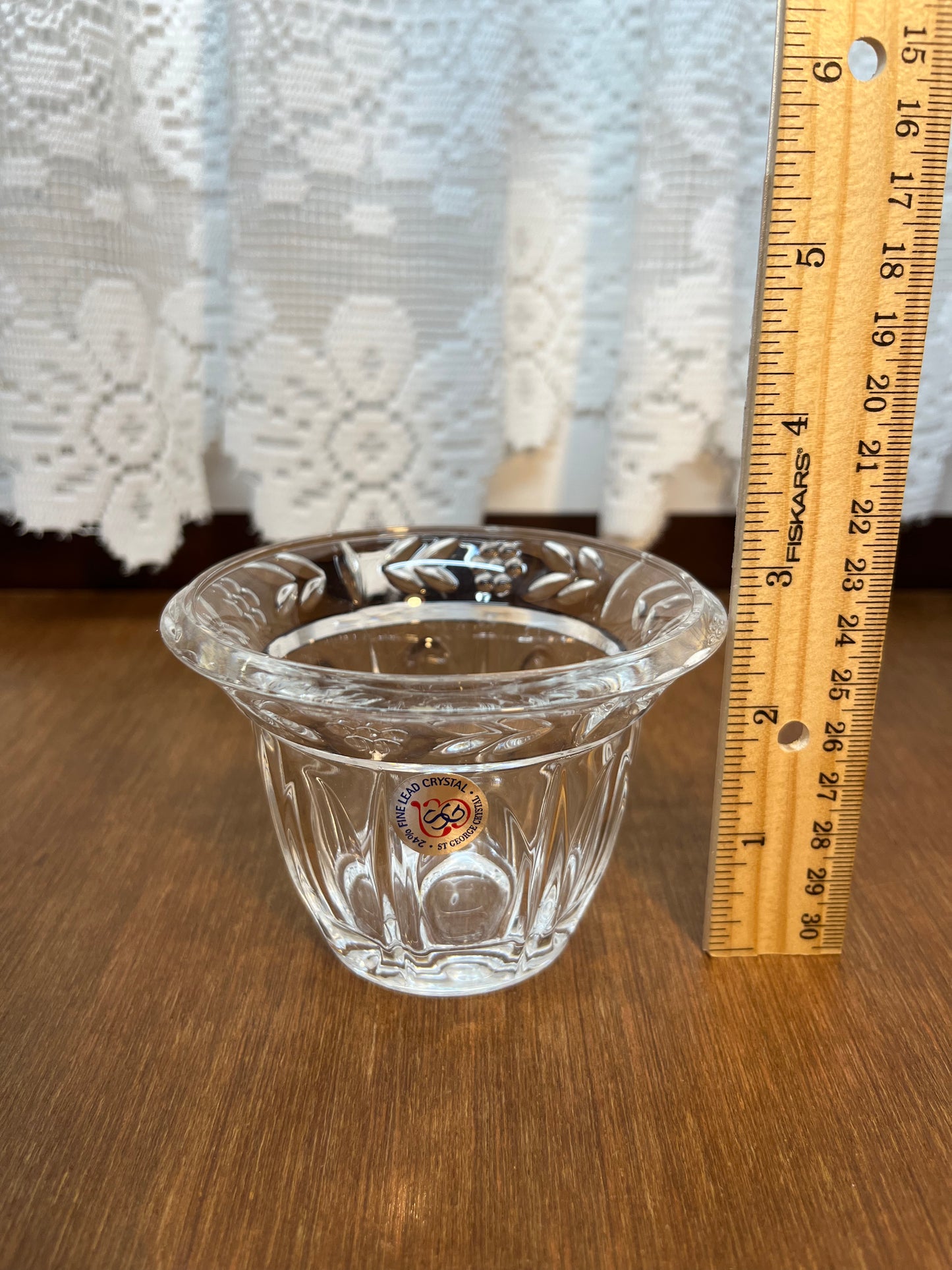 24% Lead Crystal St. George Candle Holder