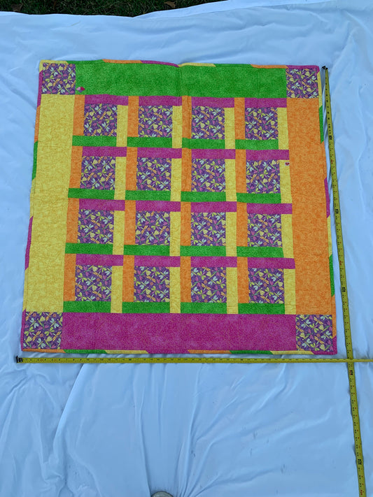 Colorful Handmade/Machine Sewn Dragonfly Quilt