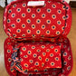 Red Floral Pattern Small Cosmetic Bag