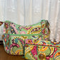 Light Green Quilted Floral Pattern Purse & Wallet