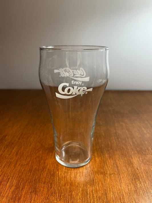 Clear Vintage White Logo Coca Cola Glass