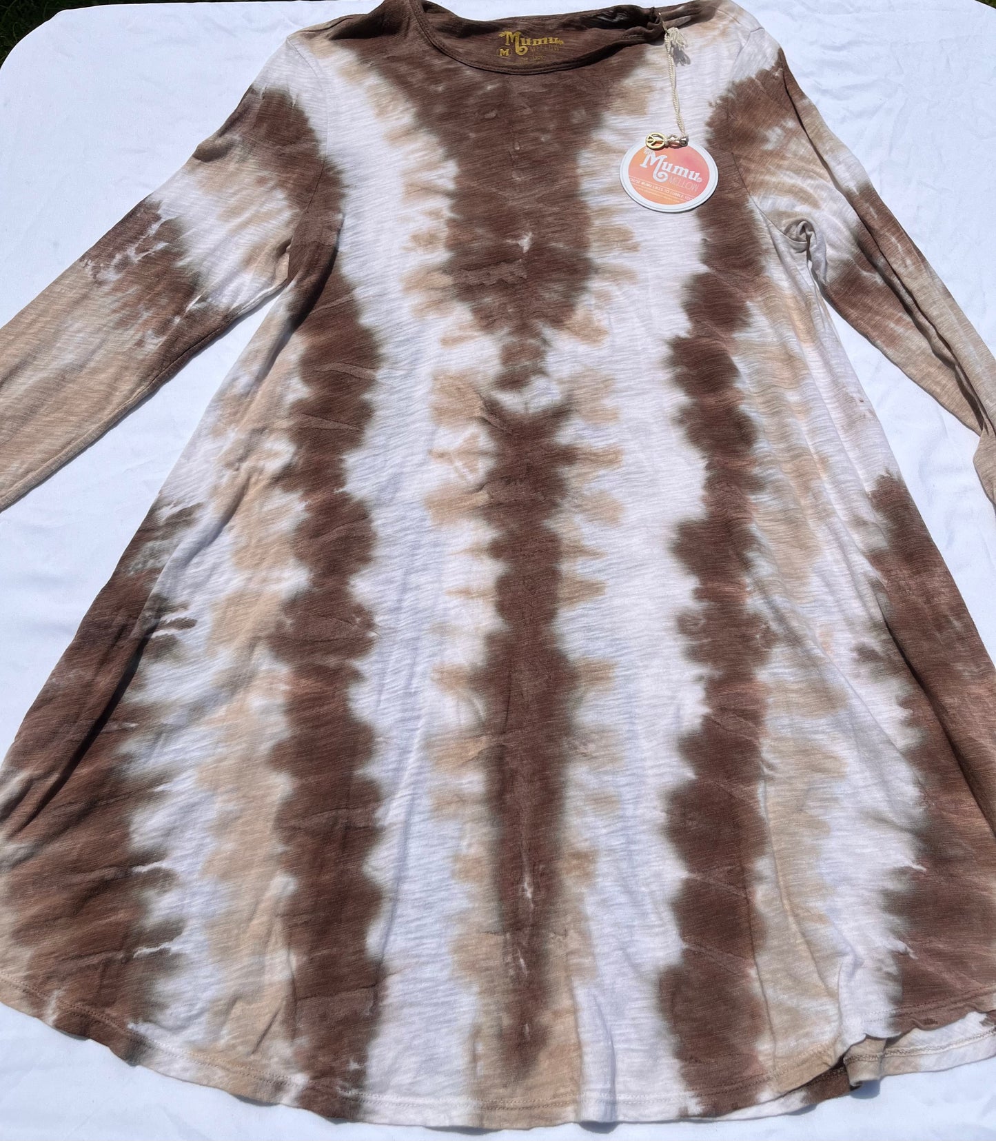 Brown Tie-Dye Mumu Mellow Dress