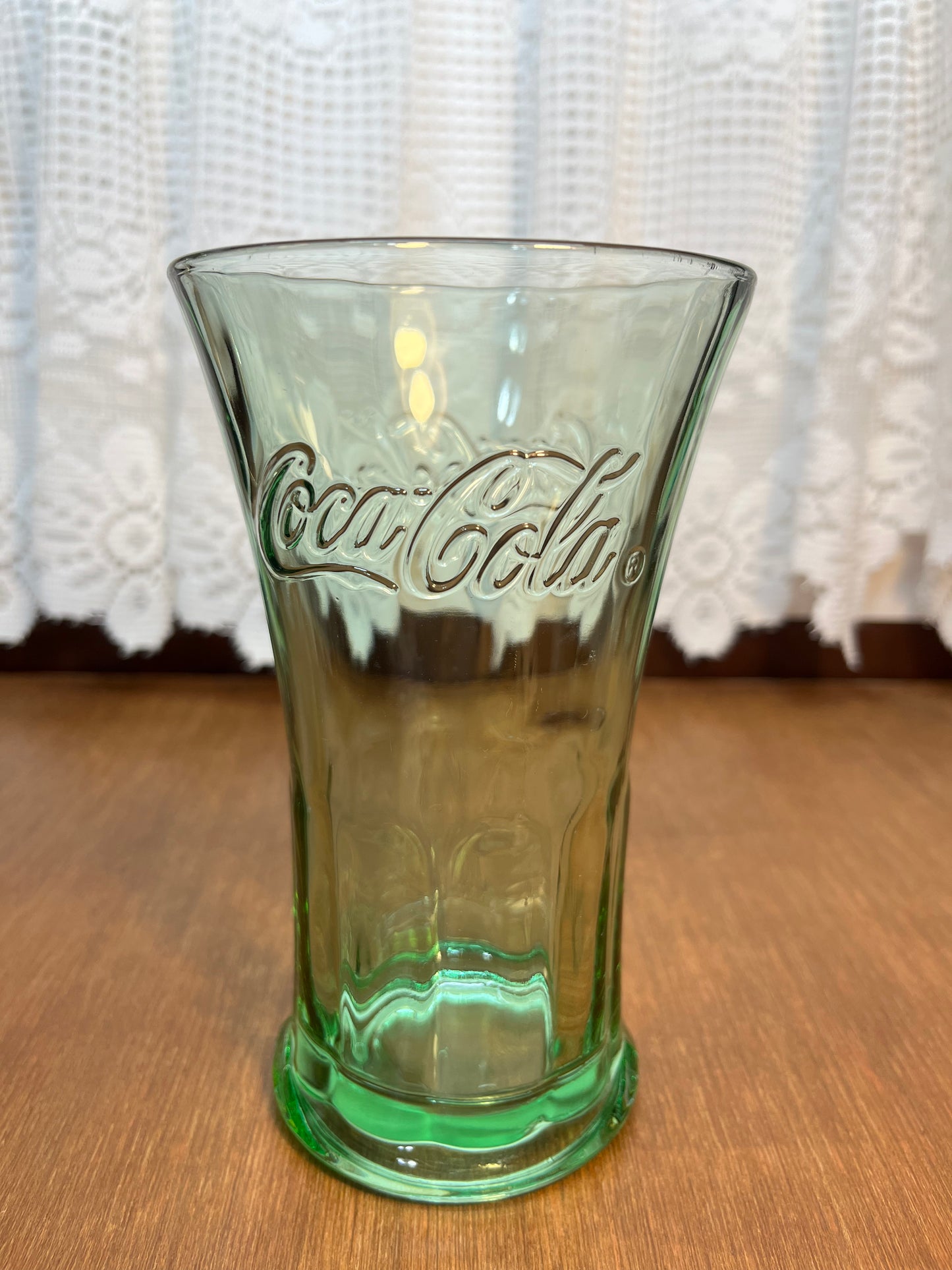 Vintage Green Fluted Top Libbey Coca Cola Glass