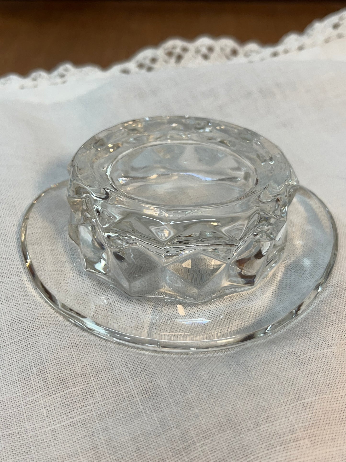 Vintage Clear Art Glass Top Hat Dish