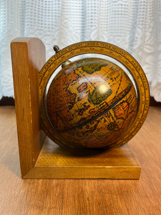 Vintage Old World Globe Book End