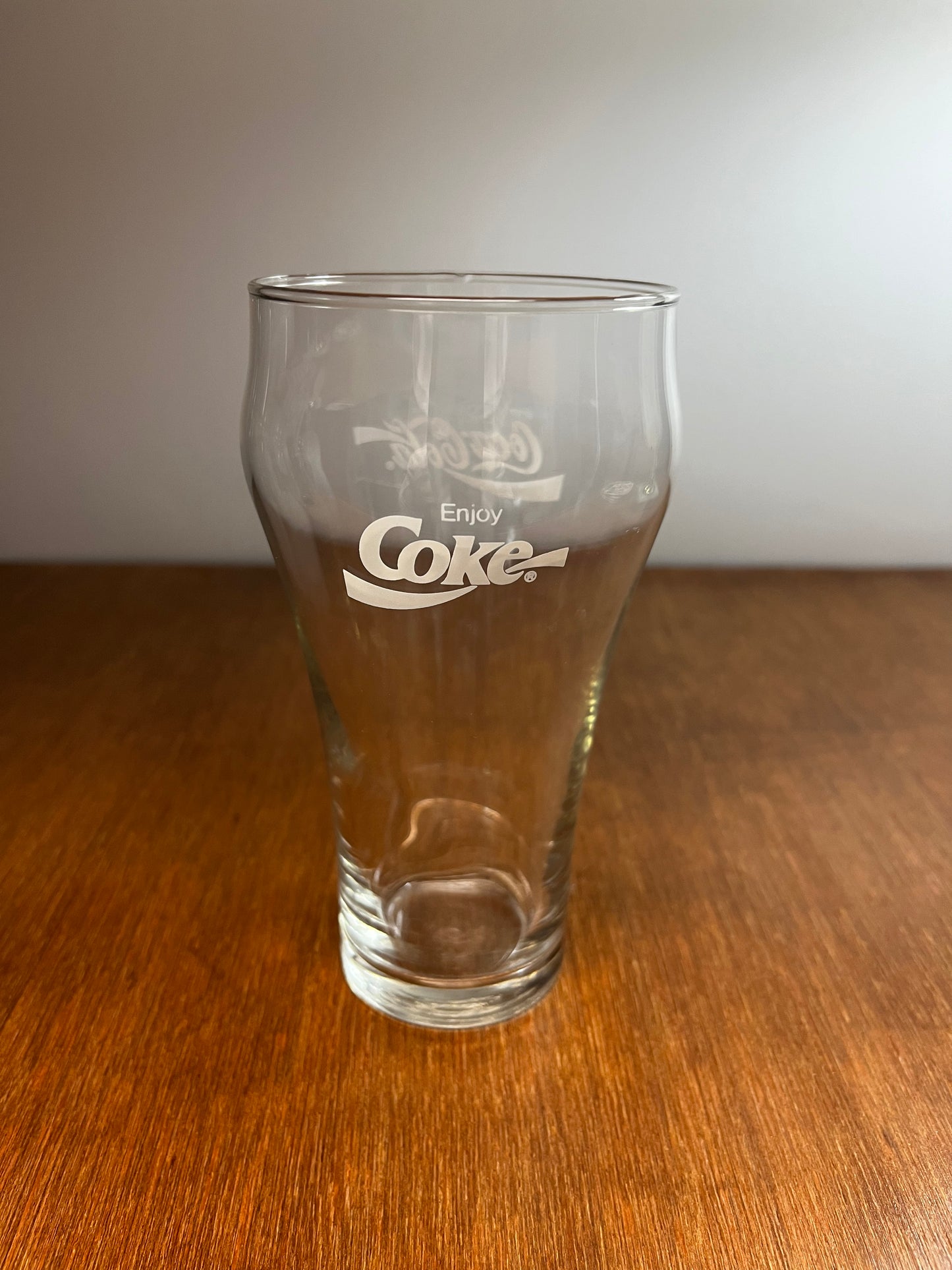 Vintage Clear White Logo Coca Cola Glass