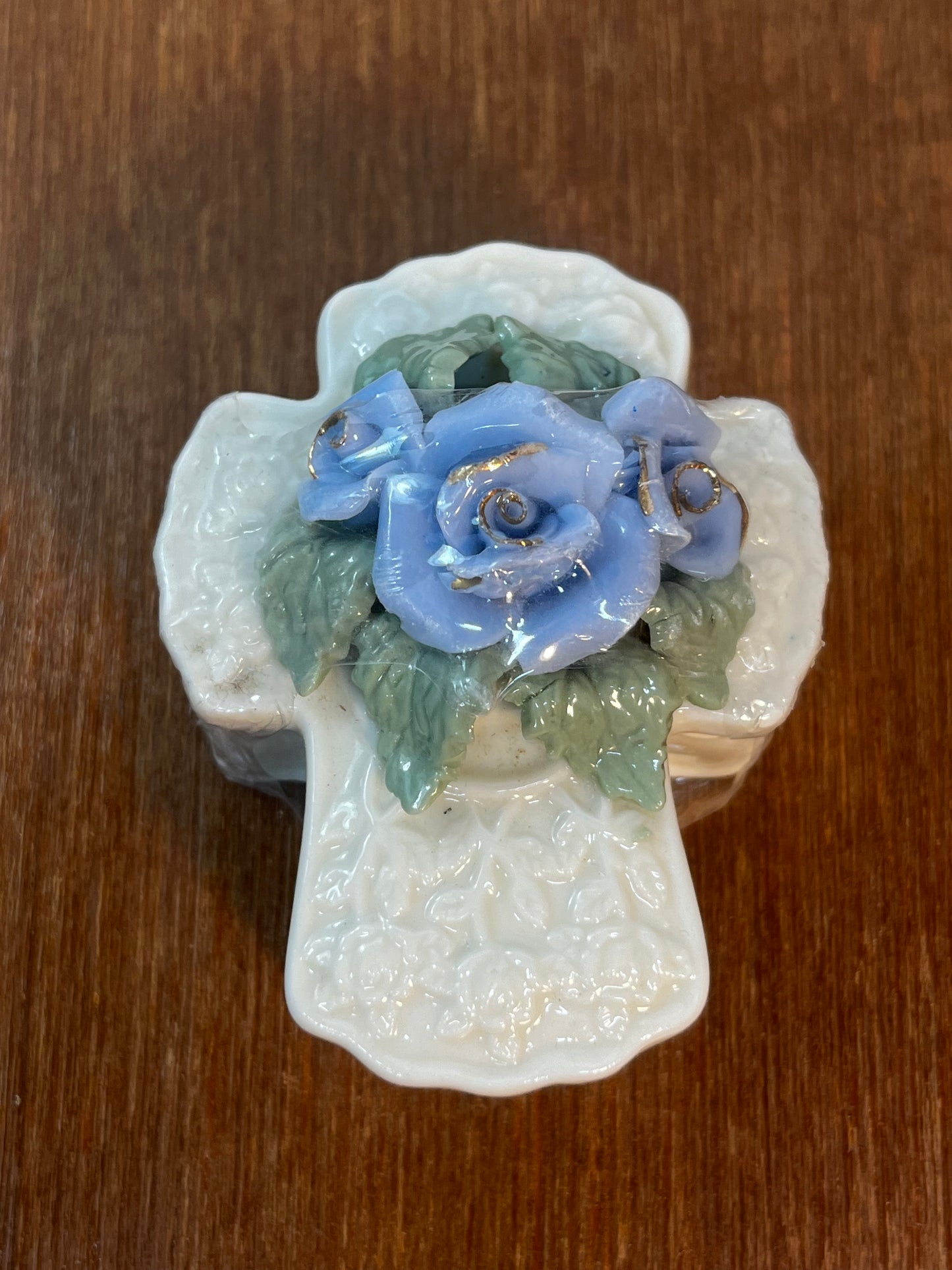 Vintage Porcelain Lilly Creek Cross Trinket