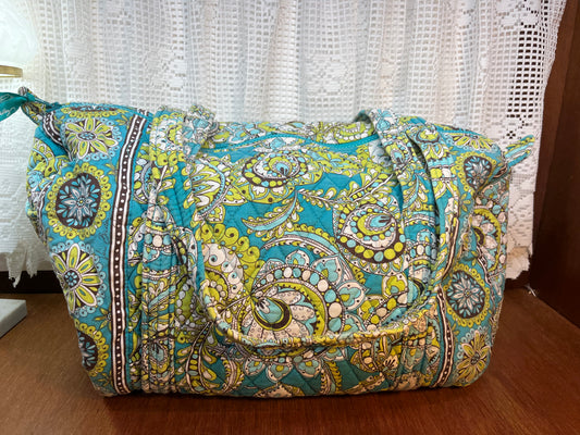 Green & Blue Pattern Vera Bradley Duffle Bag