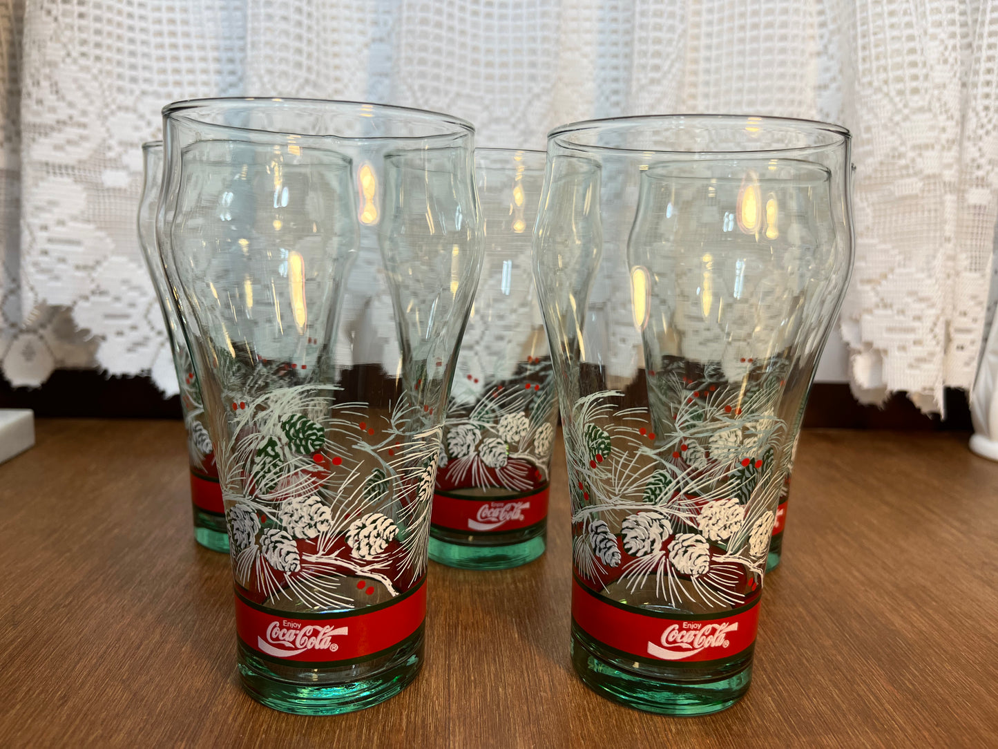 Vintage Christmas Holiday Coca Cola Glass