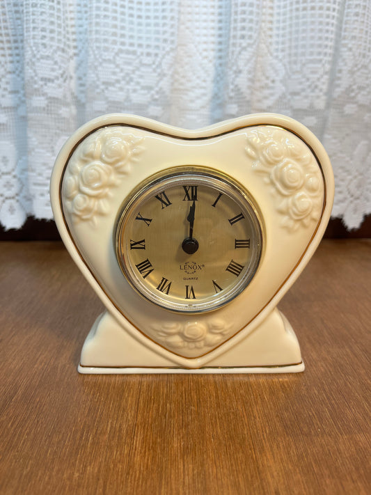 Vintage Heart Shaped Lenox Mantel Clock