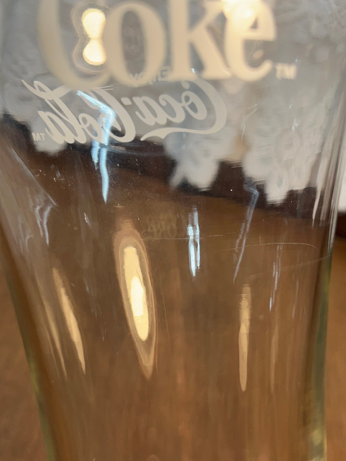 Clear Vintage White Logo  Coca Cola Glass